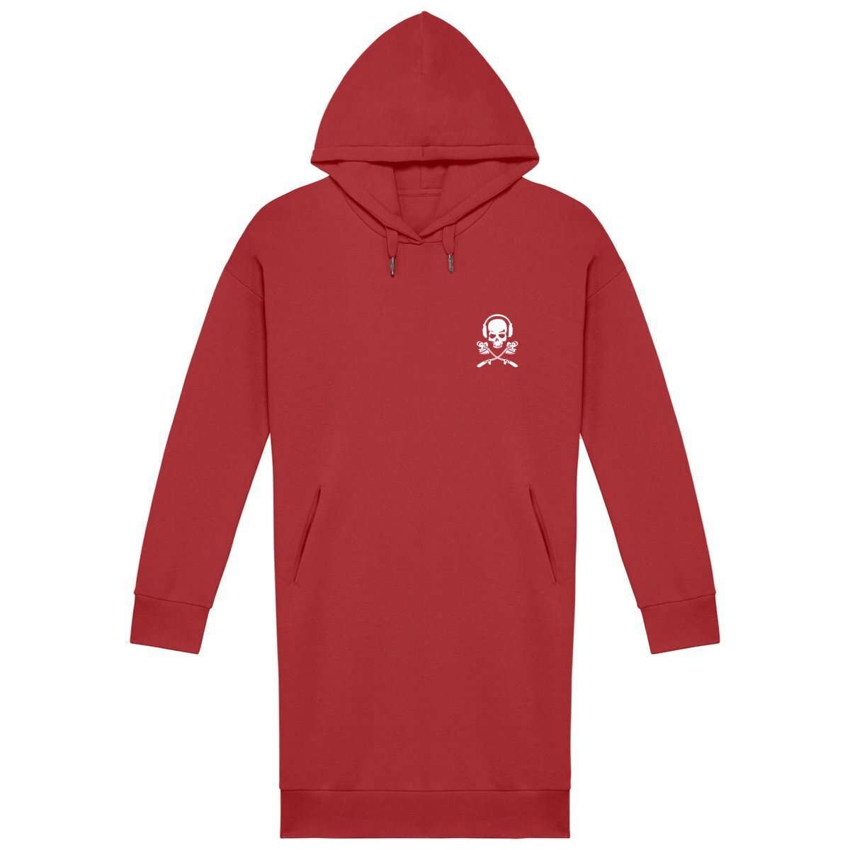 Small Logo Hoodie Dress - front_red
