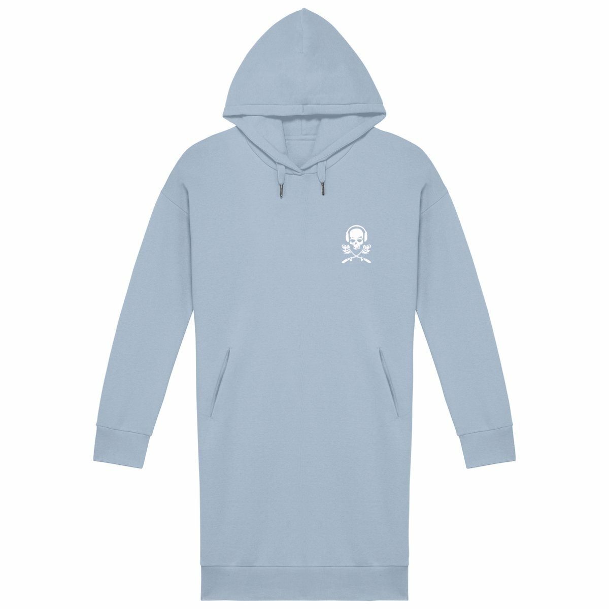 Small Logo Hoodie Dress - front_blue